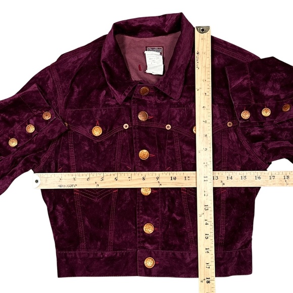 Vintage Jean Paul Gaultier Jeans Velvet Purple Gold Trucker Jacket Womens XS - Picture 14 of 14